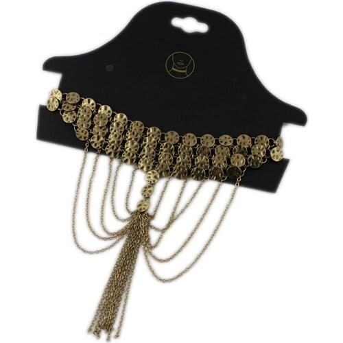 Ydgy new texture neck Choker neck with exaggerated necklace, tassel trend, clavicle chain, court retro neck chain decoration