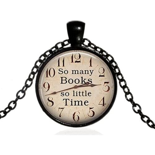 Classic Clock Dial Cherish Time Reading Round Glass Pendent Necklace for Women Men Girls Kids Neck Collar Jewelry Gift Wholesale