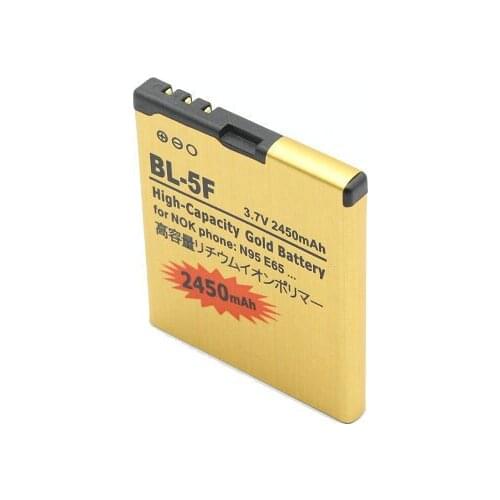 Ciszean 10pcs/lot BL-5F BL 5F BL5F Gold Replacement Battery For Nokia N95 N93 N93i N96 N98 N99 E65 6210 6290 6210S 6210N 2450mAh