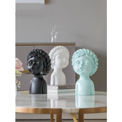 European Resin People Sculpture Crafts Window livingroom TV Cabinet Figurines Decoration Office Desktop Statue Ornaments Decor