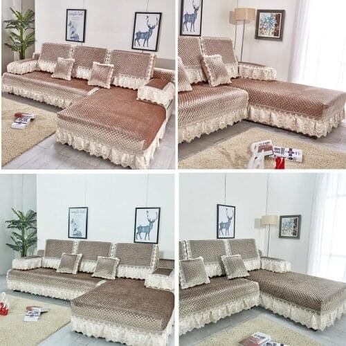 European thick suede sofa covers for living room High quality comfortable couch cover Backrest cushion sofa set recliner cover