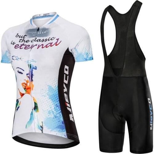 Mieyco Women Cycling Jersey Ropa Ciclismo Bike Short Sleeve Shirt Bib Shorts Set Outdoor Bicycle Girls Sportswear Clothing Suit