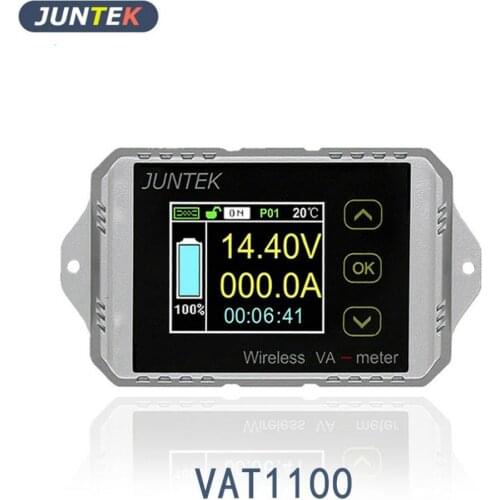 VAT1100 100V 100A Voltage Current Coulomb Meter battery tester Capacity Coulometer Power Level Display Lithium Battery Indicator
