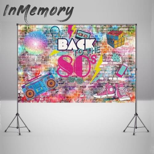 Brick Wall Themed Party photography Background Graffiti 80s Backdrops for Parties Hip Hop Decor Birthday Photo Studio