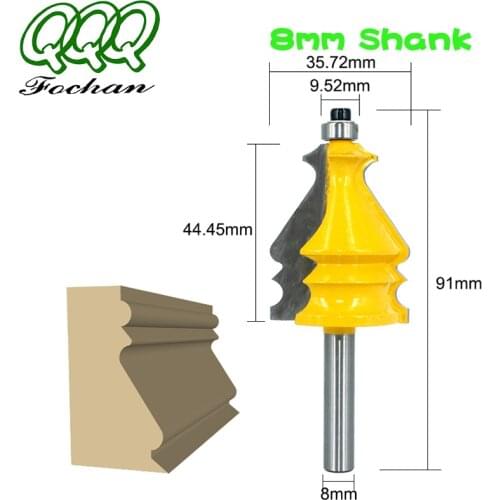 QQQ 1pc 8MM Shank Handrail Architectural Moulding Line Router Bit Woodworking Milling Cutter for Wood Bit Face Tool