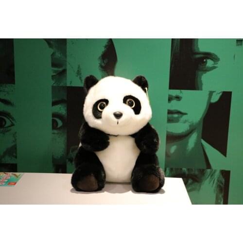 Small cute plush sitting panda toy high quality simulation panda doll gift about 30cm 2977