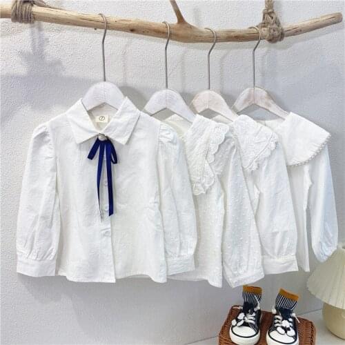 Белые блузки для девочек Mingzekids China At AliExpress