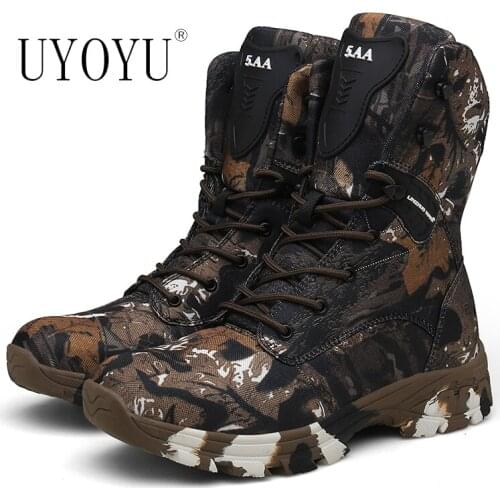 New Camo Military Boots Men Special Force Tactical Botas Outdoor Desert Non-slip Combat Shoes Waterproof Man Hiking Hunting Boot