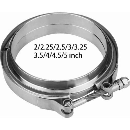 Stainless Steel with Male/Female Flange 2/2.25/2.5/3/3.25/3.5/4/4.5/5 inch Downpipes Pipe Turbo Exhaust V-Band V Clamps Kits