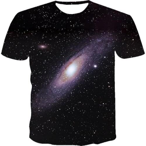 New T-Shirt MenS High-Quality MenS And WomenS T-Shirts Night Starry Sky Short Sleeve 3d Printing Pattern Handsome T-Shirt