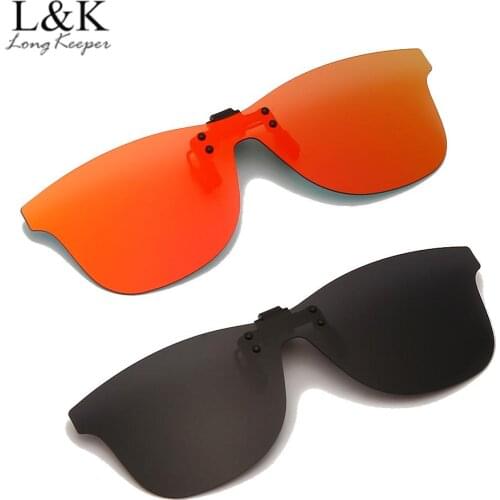 LongKeeper Car Night Driving Glasses Polarized Clip On Sunglasses For Men Women Anti-glare UV400 Driver Eyewear Accessories