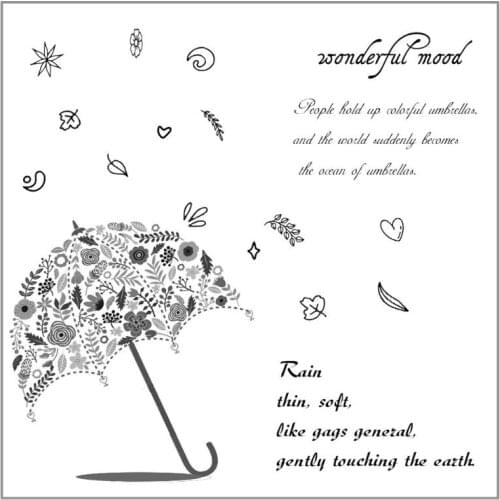 Wonderful Mood Umbrella DIY Silicone Clear Stamp Seal Scrapbook Embossing Album