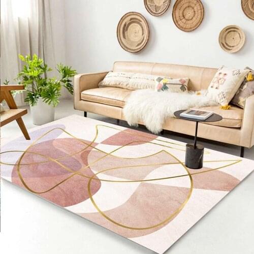 Nordic Geometric Printed Parlor Carpet Bathroom Anti-slip Rug Bedroom Decoration Large Rugs Living Room Sofa Floor Big Carpets
