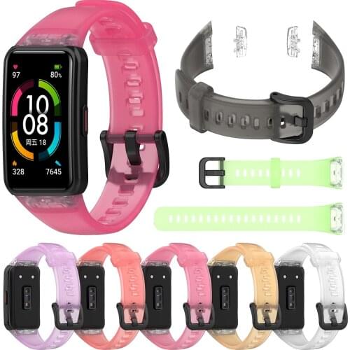 Transparent Silicone Wrist Strap For Huawei Honor Band 6 Wristband Bracelet Belt for Huawei Band 6