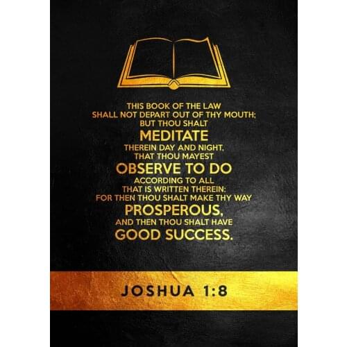 Religious Christian Bible Verse Painting Canvas Royal Black Gold Contrast Wall Art Paintings Holy Bible Inspirational Picture