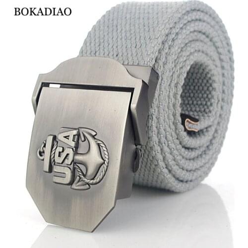 BOKADIAO Men&Women Military Canvas belt luxury US navy Metal buckle jeans belt Army tactical belts for Men waistband strap male