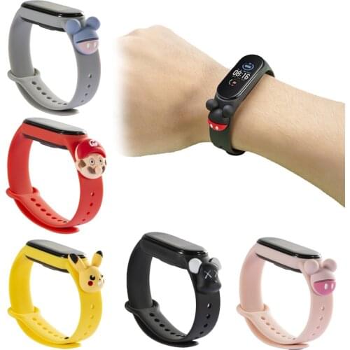 Pokemon Pikachu Cartoon Doll Watch Strap for XIAOMI Band 5 Strap Replacement Wristband Silicone Replacement Wristband Gifts