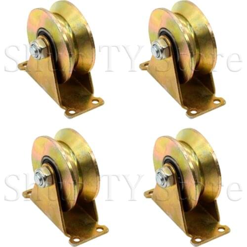 1/2/4 Pcs1.2" 2" 3" Sliding Gate Roller, Steel V Type Wheel For V-Groove Track, Sliding Gate Industrial Machines Wire Rope Rail