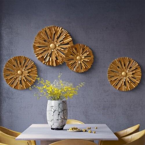 Modern Resin Round Shape Wall Hanging Mural Crafts Decoration Home Livingroom Restaurant Corridor Ornaments Art 3D Wall Sticker