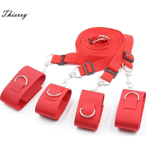 Thierry adult games toys Bed Bondage Restraint System with HandCuffs Ankle Cuff Harness Positions Auxiliary Sex Toys For couples