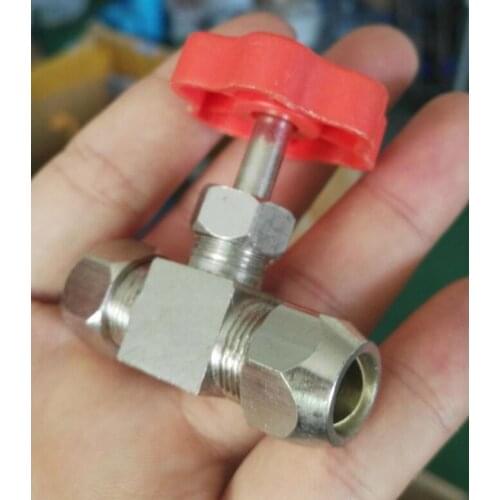 Tube OD 10mm Needle Valve Nickel-Plated Brass Plug