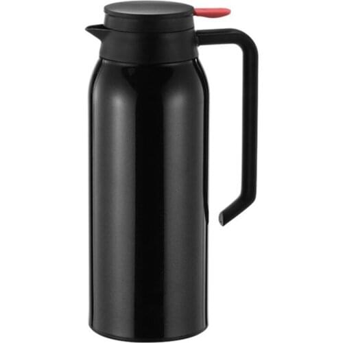 Stainless Steel Vacuum Flask Thermal Jug Portable Hot Water Pitcher 1.5L Double Wall Insulated Bottle Tea Coffee Pot-Black