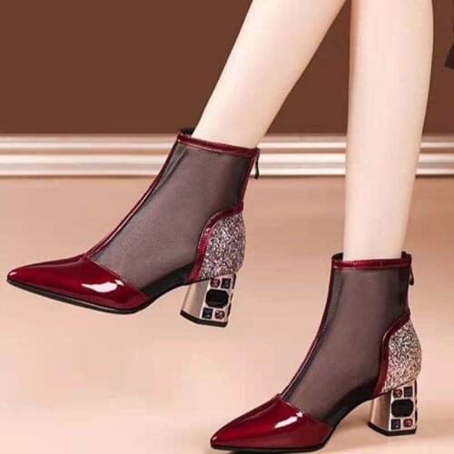 Women Boots Mesh Sandals 2021 Summer New Fashion Woman Ankle Boots Ladies Shoes Plus Size Cool Boot Female Shoe Botines Mujer