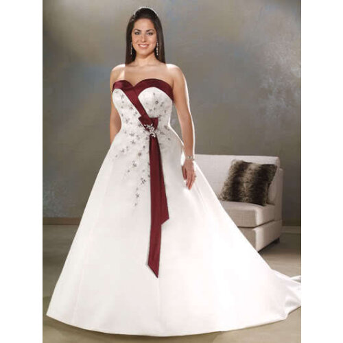 Free shipping 2021 Plus vestido de noiva Custom White and Red Embroidery Sweetheart Bridal ball Gown Bespoke Wedding Dresses