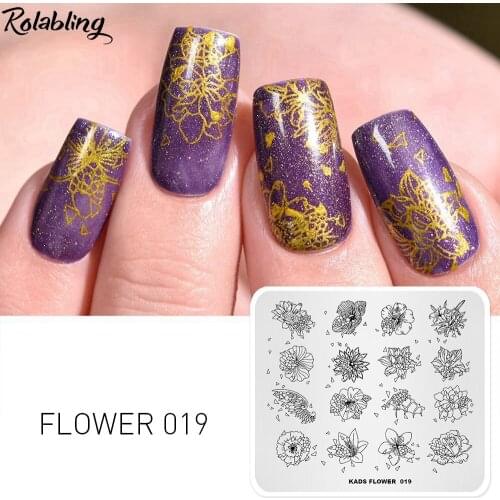 1PC 7cm*8cm Flower Design Nail Art Stamping Plate Template DIY Image Stencil Beauty Tools for Nail Decoration Stamper Nail Art