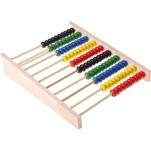 1 PC Wooden Abacus 10-row Colorful Beads Counting Kid Maths Learning Educational Toy Practical Teaching Tool