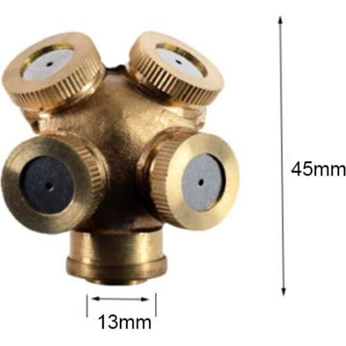 1Pc Brass Spray Misting Nozzle Garden Sprinklers Irrigation Fitting 4 Holes