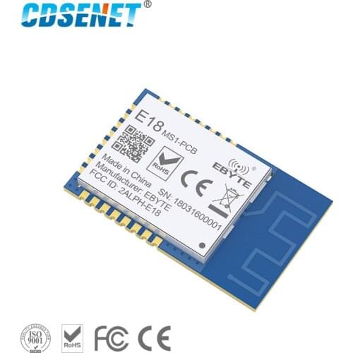 10PCs Zigbee 2.4GHz CC2530 SMD Wireless RF Module 4dBm E18-MS1-PCB UART/IO Transmitter Receiver PCB IPX Antenna