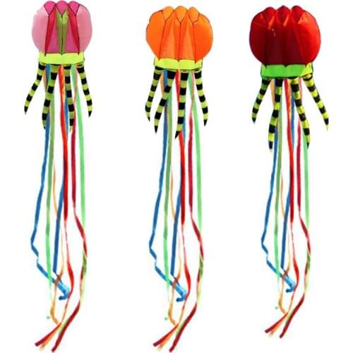 3D Large Soft Octopus Shape Beach Kites Frameless Soft Entertainment Sports
