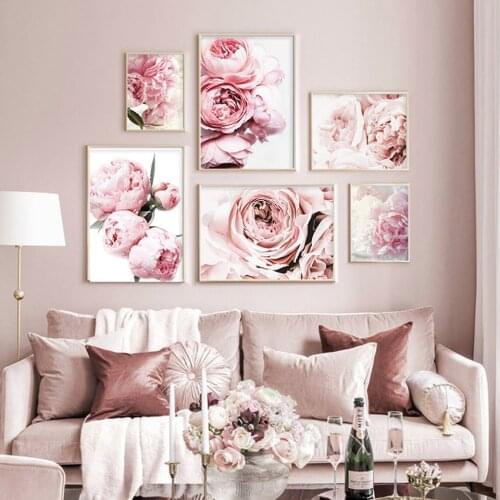 5D Diamond Painting Pink Peony Blossom Embroidery Full Square Round Rhinestone Painting Diamond Mosaic Home Decor Gift