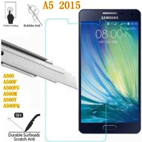9H Tempered Glass fOR Samsung Galaxy A5 2015 Screen Protector GLAS SKLO foR Samsung SM A500 A500F A500FU A500M A500Y A500FQ case