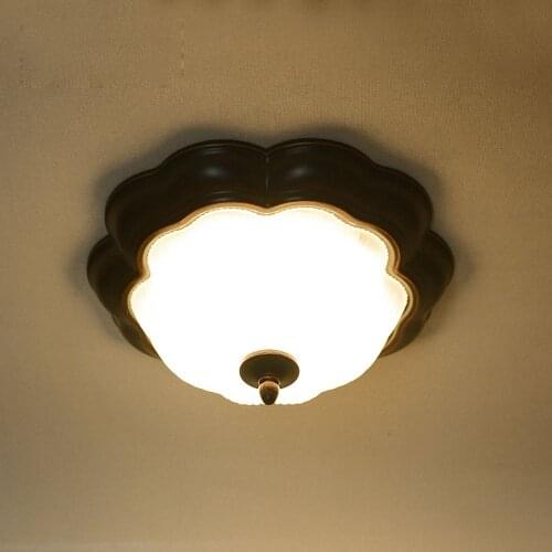 American Octagonal Glass Bedroom Ceiling Lamp Metal Corridor Ceiling Light Kitchen Room Ceiling Lighting Fixtures