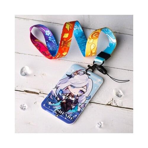 Anime Genshin Impact Barbatos Yoimiya Raiden Shogun Baal Yae Kamiko Sangonomiya Kokomi Pendant Keychain Card Cover Holder Case