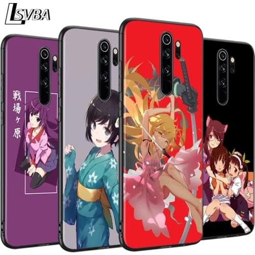 Cartoon Monogatari Anime Anti-Fall Phone Case For Xiaomi Redmi Note 9 9S Max 8T 8 7 6 5 Pro 5A 4X 4 Soft Black Cover Capa