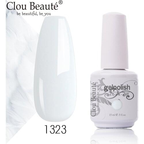 Clou Beaute Milky White Color Light Color Series Soak Off UV Gel Nail Polish Semi Permanent Nail Gel Varnishes Lacquer Nail Art