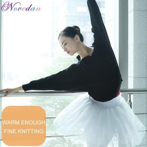 Adult Long Sleeve Ballet Knitted Coat Wrap Top Coat Thermal Cotton Jacket Ballet Gymnastic Training Clothes Female Dance Wear