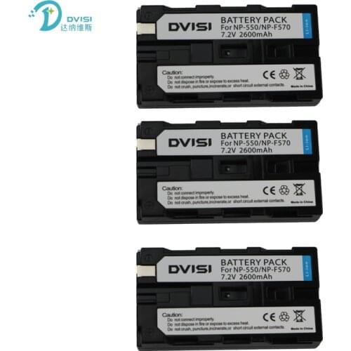 DVISI 3Pcs NP-F550 NP F550 NP-F570 Camera Battery for Sony CCD-RV100 RV200 CCD-SC5 CCD-SC9 CCD-TR1 TR215 CCD-TR940 CCD-TR917
