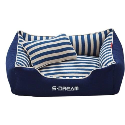 High Quality Dog Bed Mat Kennel Striped Cat Dog House Soft Puppy Pet Supplies Nest Washable Dogs Cushion Bed Cama Para Cachorro