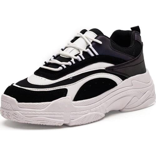 2020 New Arrivial Microfiber Men Walking Shoes Height Increasing Soft Bottom Male Chunky Sneakers Big Sole Footwear Reflective47