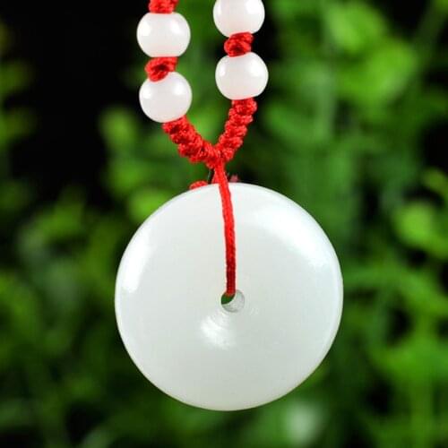 Natural Afghan jade Peace buckle Jade Pendant Jewelry Lucky Safety Auspicious Amulet Pendant Jade Fine Jewelry