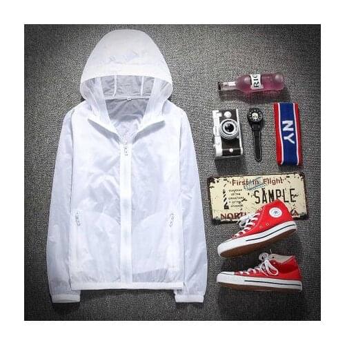 Summer sun protection jacket Unisex Ultra-light ultra-thin Anti-UV hooded jacket Couple Breathable quick-drying coat men outwear
