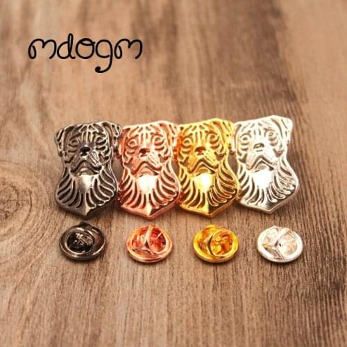 Mdogm Rottweiler Brooches And Pins Jewelry Suit Cute Funny Metal Small Father Collar Badges Gift For Male Men B040