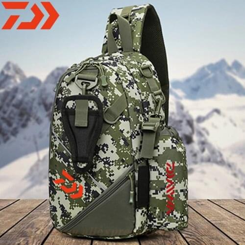 DAIWA Multifunctional Fishing Tackle Bags Single Shoulder Crossbody Bag Waist Pack Fish Lures Gear Utility Storage Fishing Bag