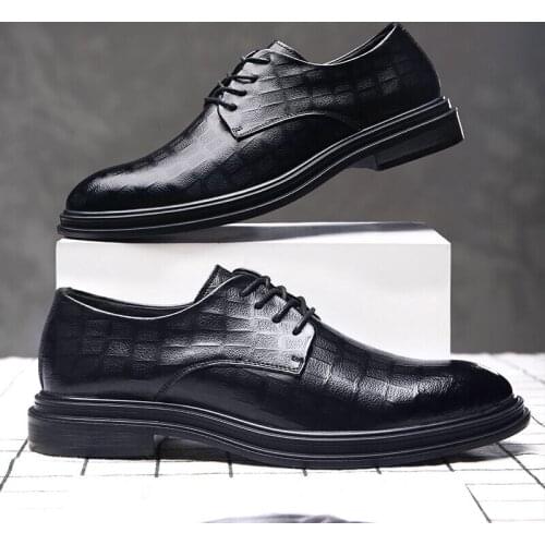Mens Leather Shoes 2021 Spring And Autumn New Business Formal Wear Leather British Casual Trend Groom Wedding Shoes Men