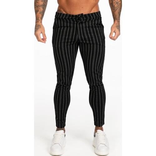 New Autumn Winter Mens Chinos Slim Fit Black Chinos Trousers for Men Stretchy Pants Thick Casual Ankle Tight Fit Street zm385