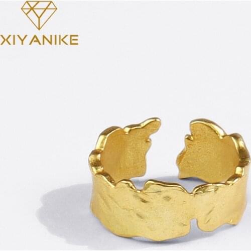 XIYANIKE 925 Sterling Silver New Tinfoil Paper Pattern Ring Women Irregular Unique Design Texture Fashion Trend Wholesale Couple